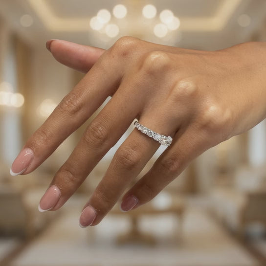 1.05 CT Lab-Grown Diamond Band Fashion Ring in 14K White Gold (D–F / VS1–VS2)