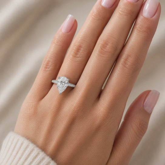 Martina 4.75 Carat Pear Cut Pave Engagement Ring