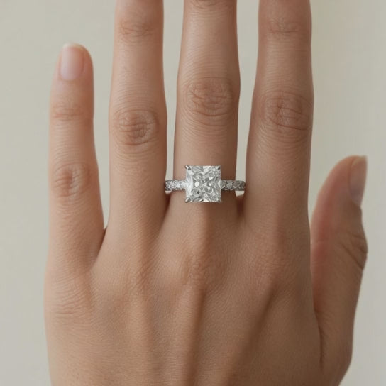 Ginevra 1.2 Carat Princess Cut Tapered Engagement Ring