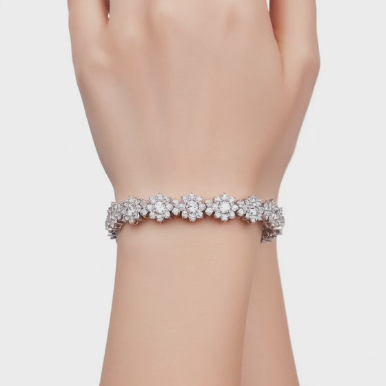 7.16 Carat Round Cut Diamond Tennis Bracelet VS1 D F White Gold 14k