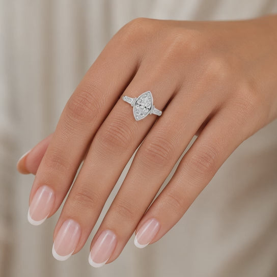 Emilia 2.5 Carat Marquise Cut Trilogy 3 Stone Engagement Ring