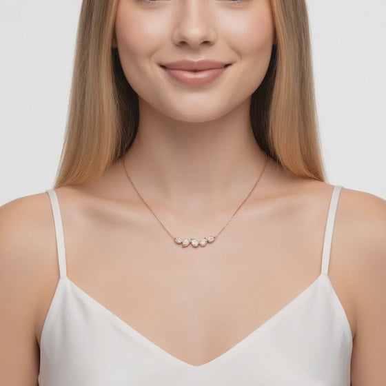 1.9 Ct Pear Cut Diamond Chain Necklace VS1 D-F White Gold 14k