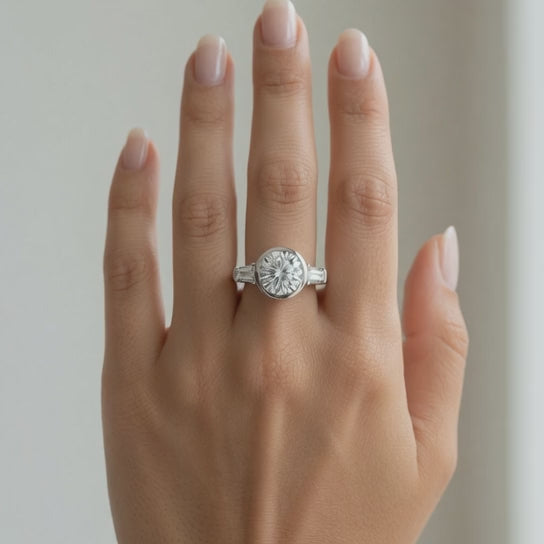 Emilia 3.5 Carat Oval Cut Trilogy 3 Stone Engagement Ring