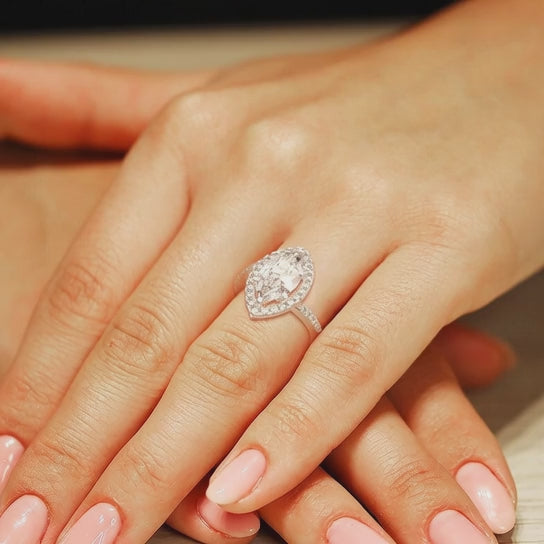 Paloma 3.35 Carat Marquise Cut Pave Halo Engagement Ring