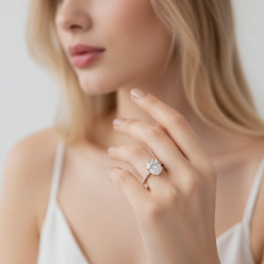 Ginevra 1.2 Carat Oval Cut Tapered Engagement Ring