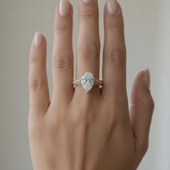 Martina 1.75 Carat Pear Cut Pave Engagement Ring