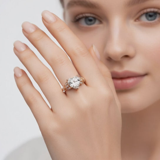 4.15 Carat VS1 D Lab Grown Diamond Pave Heart Ring