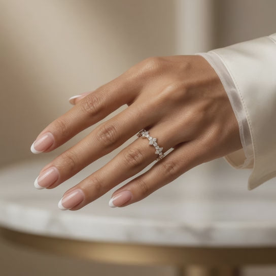 1.00 CT Lab-Grown Diamond Band Fashion Ring in 14K White Gold (D–F / VS1–VS2)