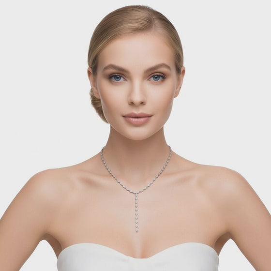 5.2 Ct Marquise Cut Diamond Lariat Necklace VS1 D-F White Gold 14k