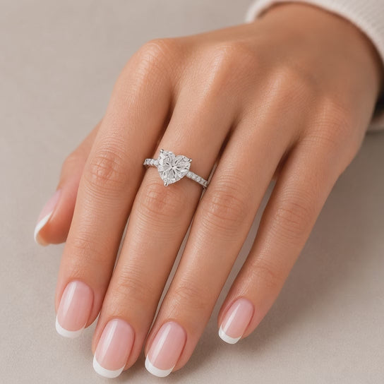 Ginevra 3.2 Carat Heart Cut Tapered Engagement Ring