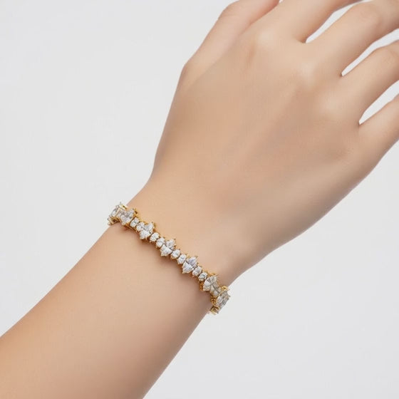 6.9 Carat Marquise Cut Diamond Tennis Bracelet VS1 D F White Gold 14k