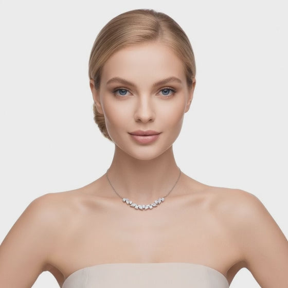 1.75 Ct Round Marquise Cut Diamond Chain Necklace VS1 D-F White Gold 14k