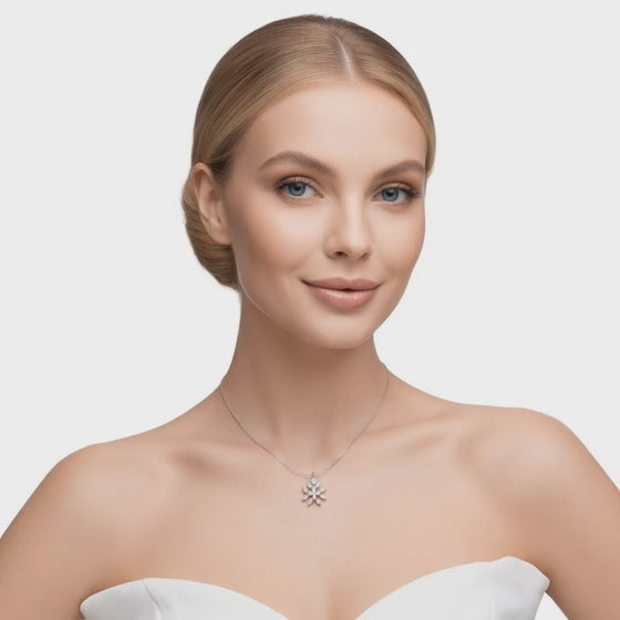 1.4 Ct Marquise Pear Cut Diamond Pendant Necklace VS1 D-F White Gold 14k