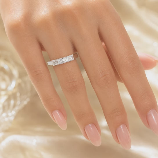 1.65 CT Lab-Grown Diamond Band Fashion Ring in 14K White Gold (D–F / VS1–VS2)