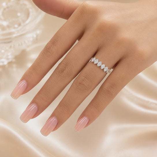 1.60 CT Lab-Grown Diamond 6-Stone Anniversary Ring in 14K White Gold (D–F / VS1–VS2)