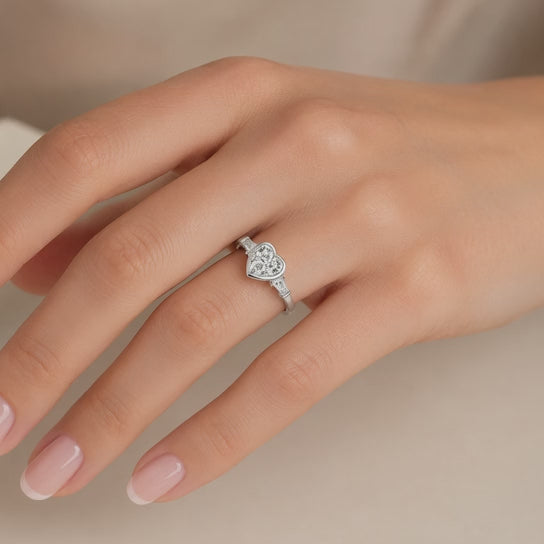 Emilia Heart Cut Trilogy 3 Stone Engagement Ring