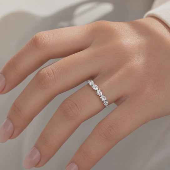 14K White Gold Lab-Grown Diamond 5-Stone Fashion Ring (1.00 CTW – D–F / VS1–VS2)