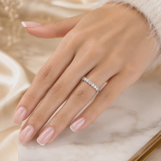 3.41 CT Lab-Grown Diamond Eternity Ring in 14K White Gold (D–F / VS1–VS2)