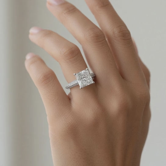 Daria 1.75 Carat Radiant Cut Pave 6 Prong Engagement Ring