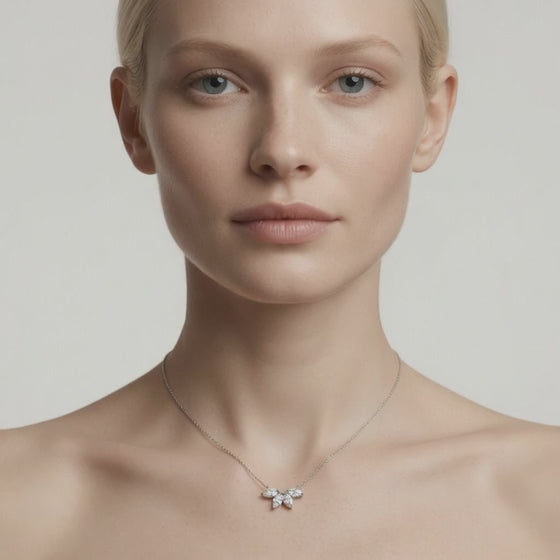0.5 Ct Marquise Cut Diamond Chain Necklace VS1 D-F White Gold 14k