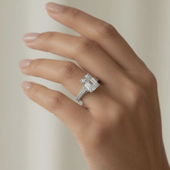 Martina 4.75 Carat Radiant Cut Pave Engagement Ring