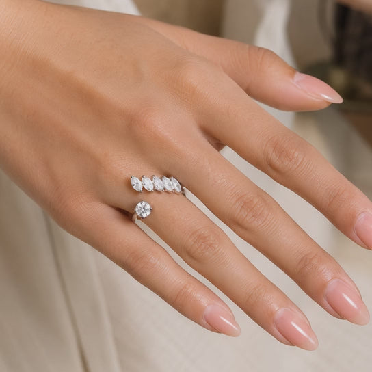 1.50 CT Lab-Grown Diamond Wrap Fashion Ring in 14K White Gold (D–F / VS1–VS2)