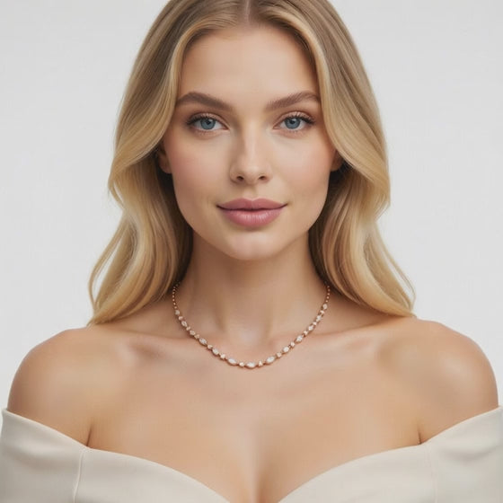 3.95 Ct Round Pear Marquise Cut Diamond Tennis Necklace VS1 D-F White Gold 14k