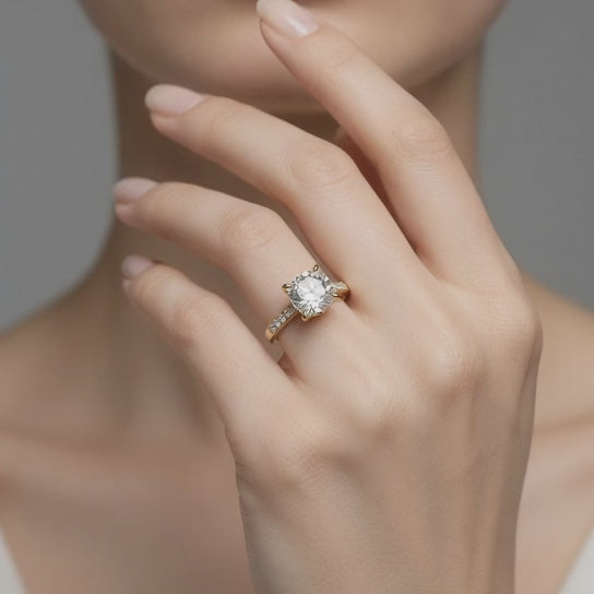 Federica 3.4 Carat Round Cut 4 Prong Engagement Ring