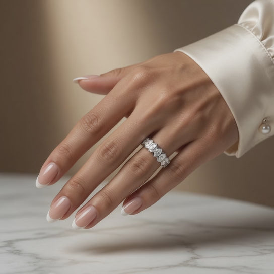 2.10 CT Lab-Grown Diamond Band Ring in 14K White Gold (D–F / VS1–VS2)