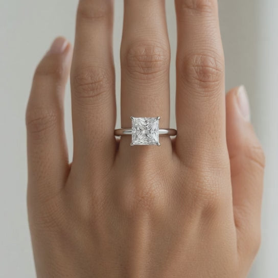 Juliana 2 Carat Princess Cut Classic Solitaire Engagement Ring