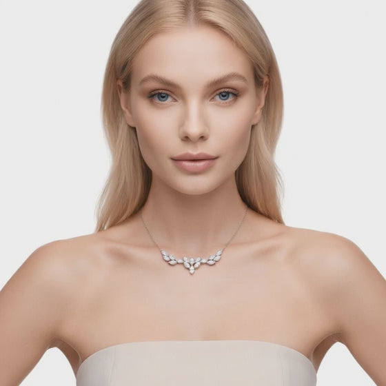 2.15 Ct Marquise Cut Diamond Chain Necklace VS1 D-F White Gold 14k