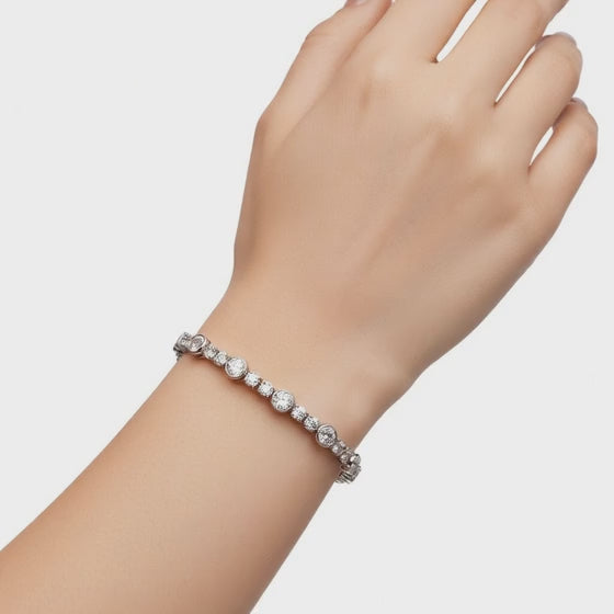 5.02 Carat Round Cut Diamond Tennis Bracelet VS1 D F White Gold 14k