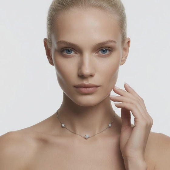 1.6 Ct Round Cut Diamond Chain Necklace VS1 D-F White Gold 14k