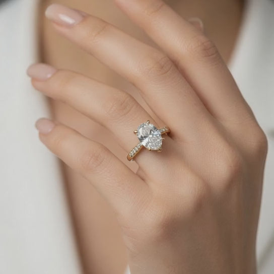 Ginevra 3.2 Carat Pear Cut Tapered Engagement Ring