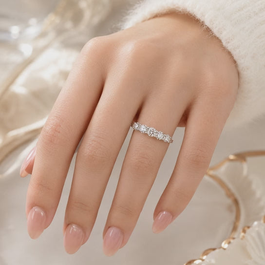 1.30 CT Lab-Grown Diamond Stackable Fashion Ring in 14K White Gold (D–F / VS1–VS2)