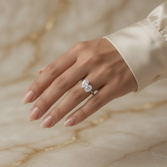 1.40 CT Toi et Moi Lab-Grown Diamond Ring in 14K White Gold (D–F / VS1–VS2)
