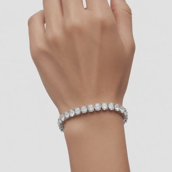 13.13 Carat Pear Cut Diamond Tennis Bracelet VS1 D F White Gold 14k