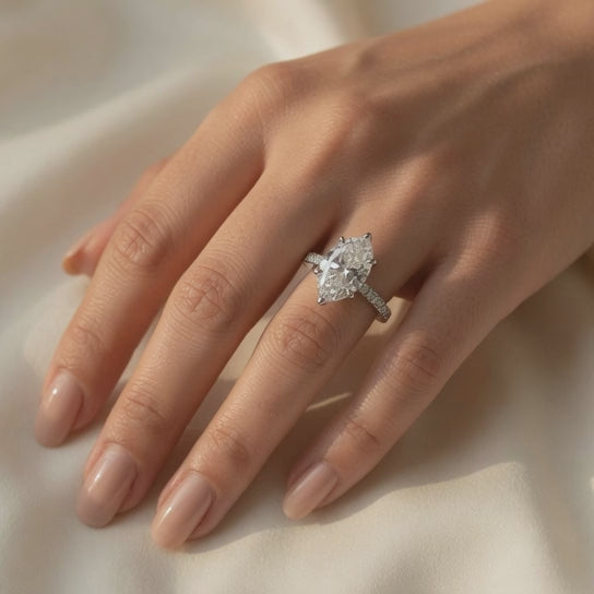 Ginevra 3.2 Carat Marquise Cut Tapered Engagement Ring