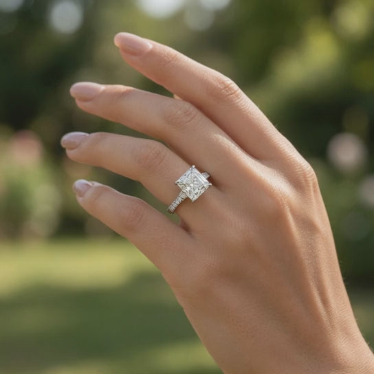Ginevra 4.2 Carat Emerald Cut Tapered Engagement Ring