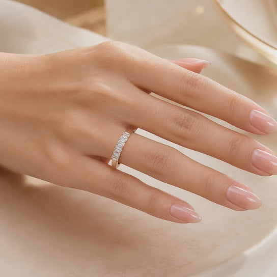 1.60 CT Lab-Grown Diamond Wedding Band Ring in 14K White Gold (D–F / VS1–VS2)