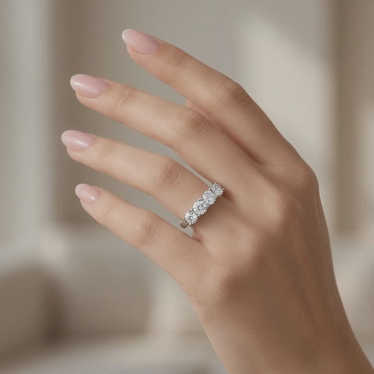 14K White Gold Lab-Grown Diamond 5-Stone Fashion Ring (1.90 CTW – D–F / VS1–VS2)