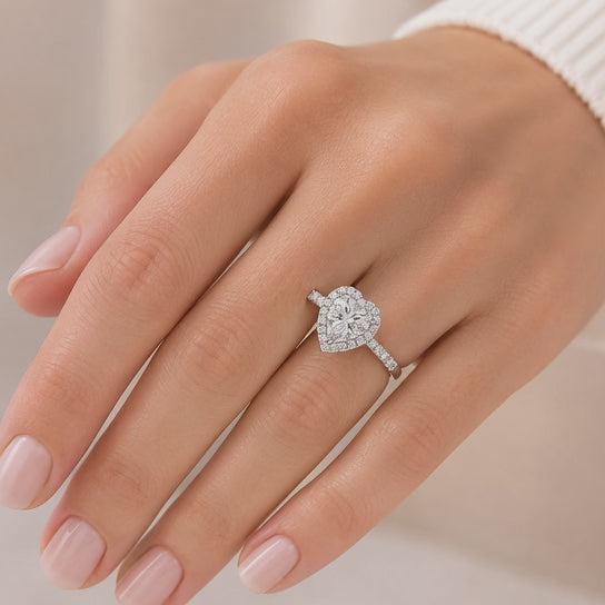 Bianca 2.5 Carat Heart Cut Halo Pave Engagement Ring