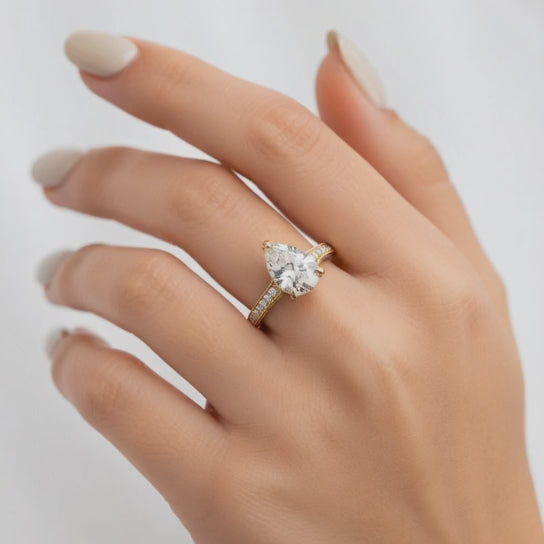 Martina 4.75 Carat Pear Cut Pave Engagement Ring