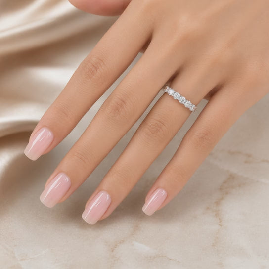 2.20 CT Lab-Grown Diamond Band Ring in 14K White Gold (D–F / VS1–VS2)