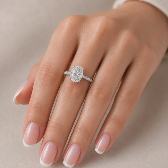 Ginevra 3.2 Carat Oval Cut Tapered Engagement Ring