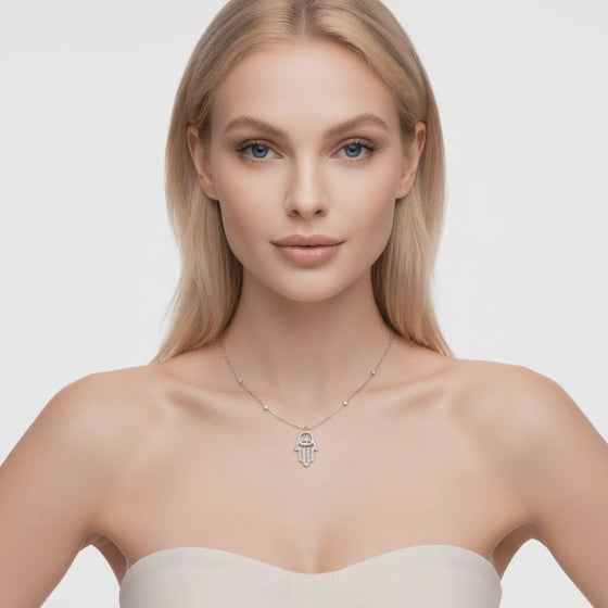 0.9 Ct Round Cut Diamond Pendant Necklace VS1 D-F White Gold 14k