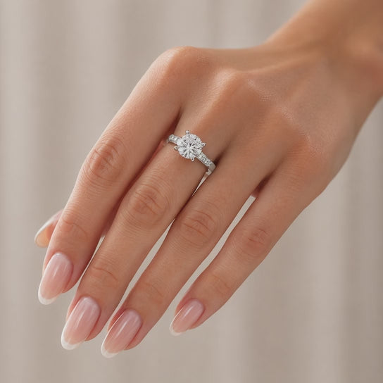 Federica 3.4 Carat Round Cut 4 Prong Engagement Ring