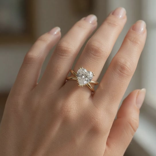 Tatiana 4 Carat Heart Cut Solitaire Split Shank Engagement Ring