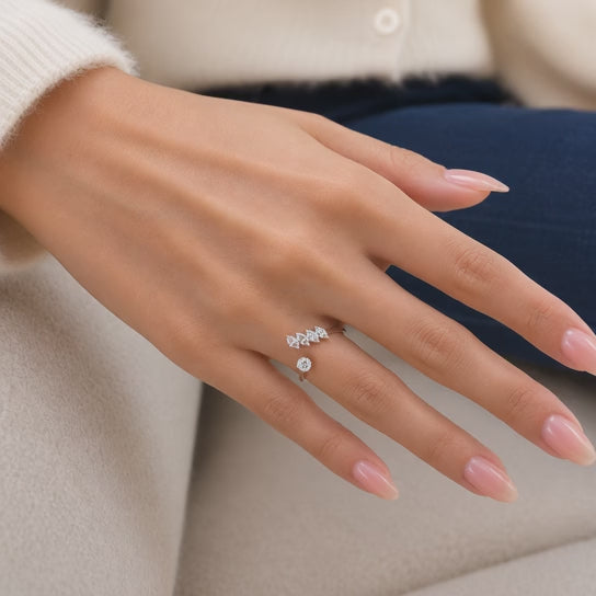 1.45 CT Round Lab-Grown Diamond Statement Ring in 14K White Gold (D–F / VS1–VS2)