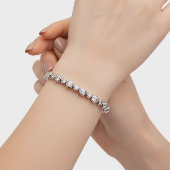 5.14 Carat Round Cut Diamond Tennis Bracelet VS1 D F White Gold 14k